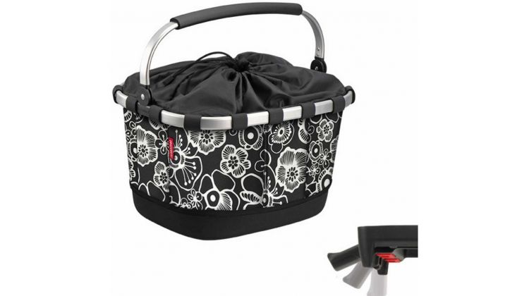 Klickfix Reisenthel Carrybag GT Gepäckträgertasche mit Aluminumrahmen Uniklip Fleur-schwarz