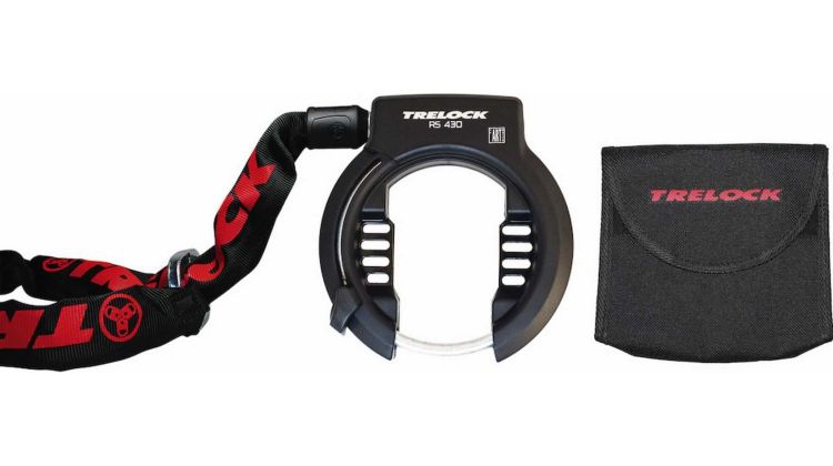 Trelock RS 430 P-O-Z AZ Rahmenschloss + ZR 355 100/6 Anschlusskette mit Tasche