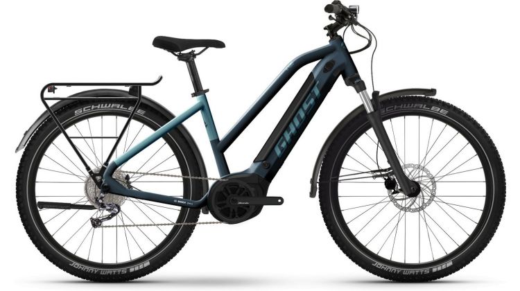 Ghost E-Teru B Essential EQ 500 Wh E-Bike Hardtail Trapez 27,5 dark grey/met. light blue - glossy