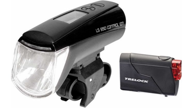 Trelock LS 950 CONTROL ION + LS 720 Reggo Akku-Beleuchtungsset schwarz