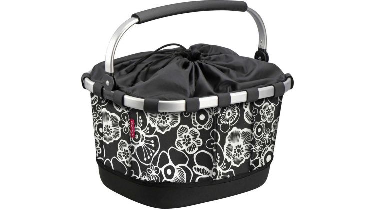 Klickfix Reisenthel Carrybag GT Gepäckträgertasche mit Aluminumrahmen für Racktime Fleur-schwarz