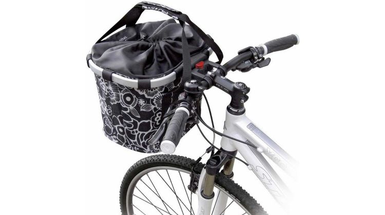 KLICKfix Reisenthel Bikebasket Lenkertasche mit Aluminumrahmen Fleur-schwarz
